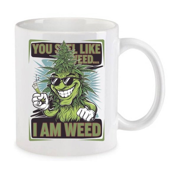 Tasse Weed Cannabis Psychodelic Weiß mit Druck (Siehe Foto) TFBW903