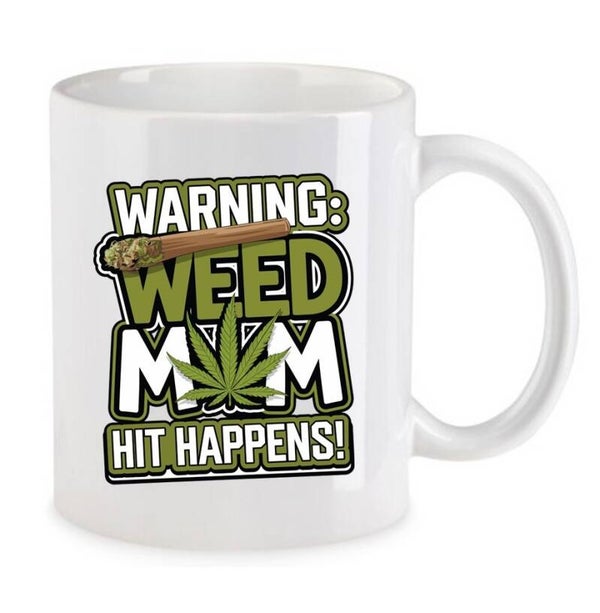Tasse Weed Cannabis Psychodelic Weiß mit Druck (Siehe Foto) TFBW905
