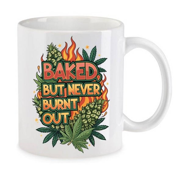 Tasse Weed Cannabis Psychodelic Weiß mit Druck (Siehe Foto) TFBW906