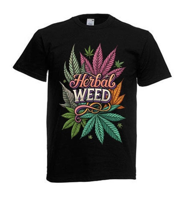 Tshirt Unisex mit Coolen Druck Weed Ganja Hanf Cannabis Psychedelic (Größe & Farbe auswählen) TSFBW909