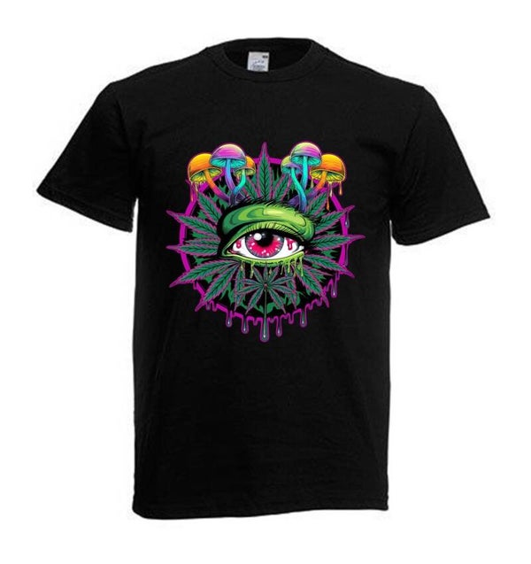 Tshirt Unisex mit Coolen Druck Weed Ganja Hanf Cannabis Psychedelic (Größe & Farbe auswählen) TSFBW910