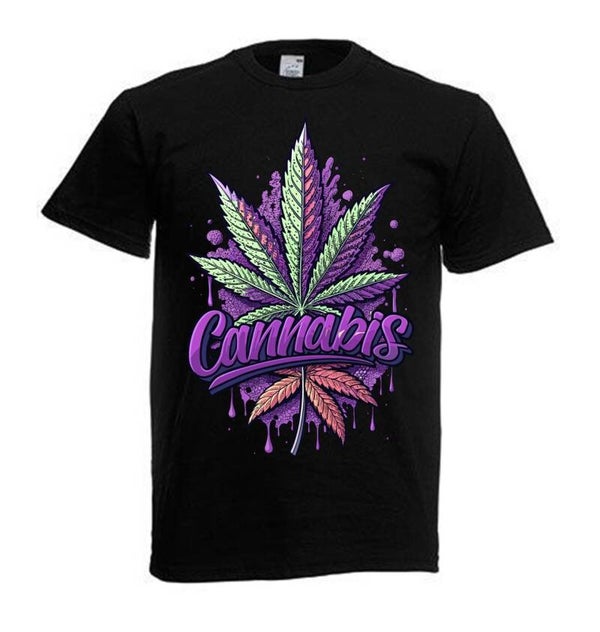 Tshirt Unisex mit Coolen Druck Weed Ganja Hanf Cannabis Psychedelic (Größe & Farbe auswählen) TSFBW912