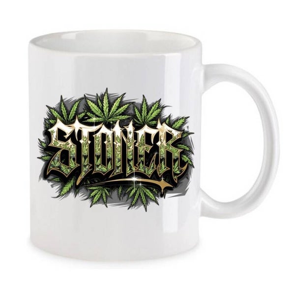 Tasse Weed Cannabis Psychodelic Weiß mit Druck (Siehe Foto) TFBW913
