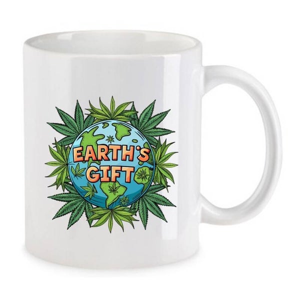 Tasse Weed Cannabis Psychodelic Weiß mit Druck (Siehe Foto) TFBW914