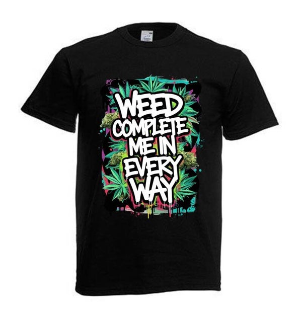 Tshirt Unisex mit Coolen Druck Weed Ganja Hanf Cannabis Psychedelic (Größe & Farbe auswählen) TSFBW915