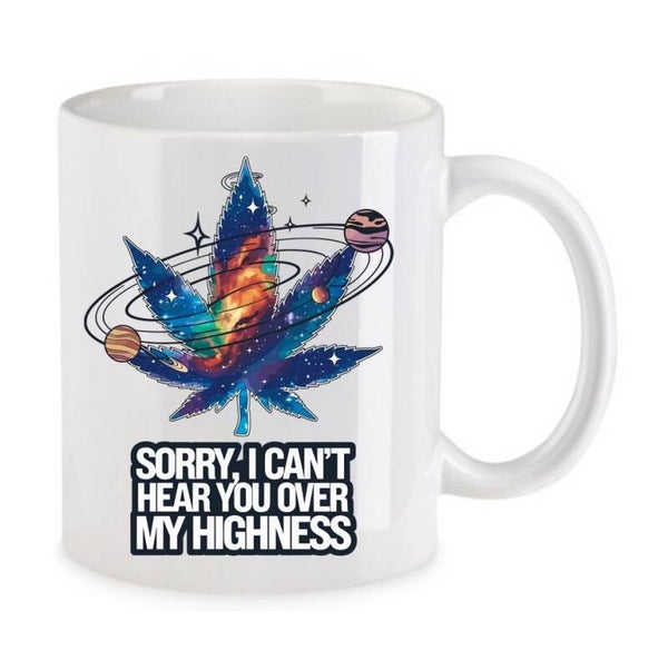 Tasse Weed Cannabis Psychodelic Weiß mit Druck (Siehe Foto) TFBW917