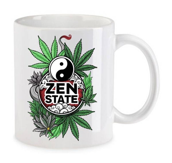 Tasse Weed Cannabis Psychodelic Weiß mit Druck (Siehe Foto) TFBW918