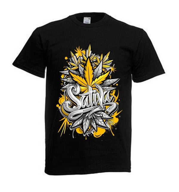 Tshirt Unisex mit Coolen Druck Weed Ganja Hanf Cannabis Psychedelic (Größe & Farbe auswählen) TSFBW92