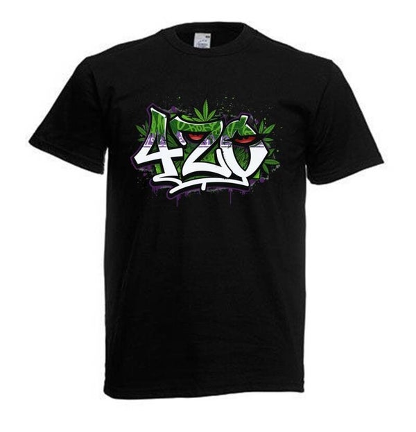 Tshirt Unisex mit Coolen Druck Weed Ganja Hanf Cannabis Psychedelic (Größe & Farbe auswählen) TSFBW920