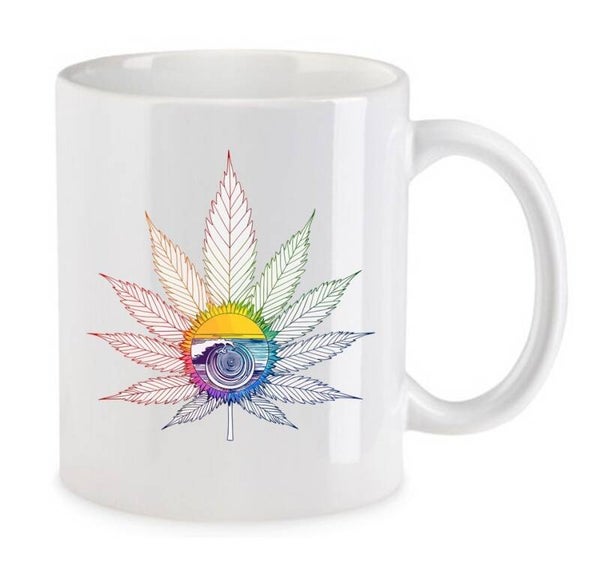 Tasse Weed Cannabis Psychodelic Weiß mit Druck (Siehe Foto) TFBW926