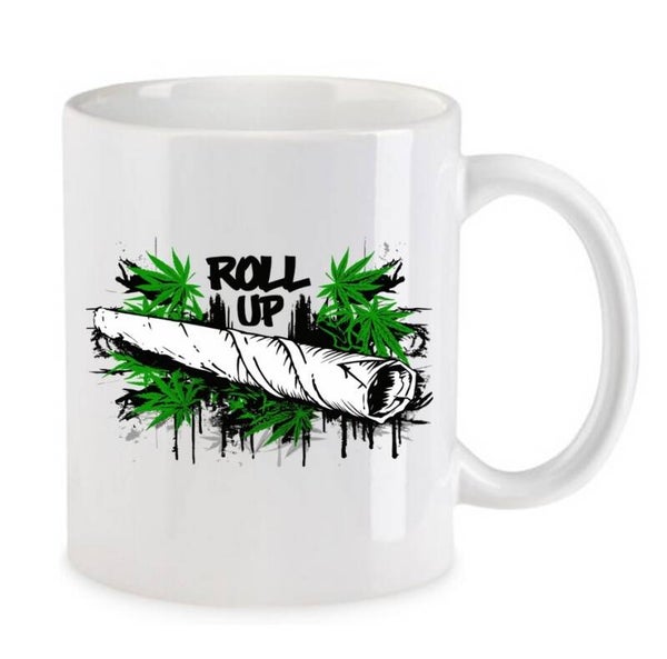 Tasse Weed Cannabis Psychodelic Weiß mit Druck (Siehe Foto) TFBW927