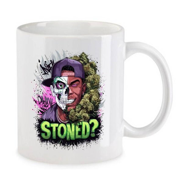 Tasse Weed Cannabis Psychodelic Weiß mit Druck (Siehe Foto) TFBW931
