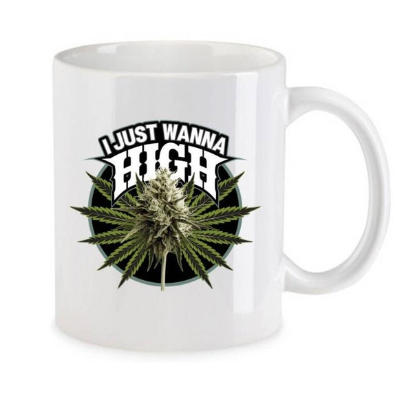 Tasse Weed Cannabis Psychodelic Weiß mit Druck (Siehe Foto) TFBW932