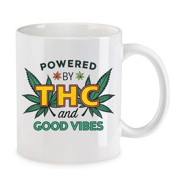 Tasse Weed Cannabis Psychodelic Weiß mit Druck (Siehe Foto) TFBW933
