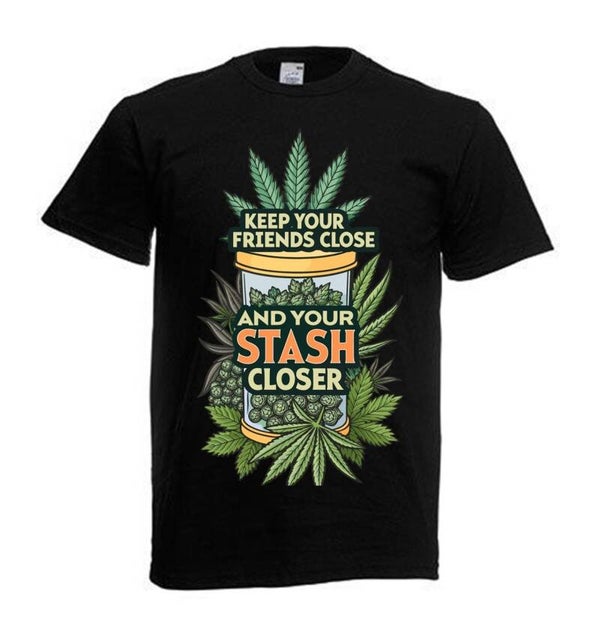 Tshirt Unisex mit Coolen Druck Weed Ganja Hanf Cannabis Psychedelic (Größe & Farbe auswählen) TSFBW936