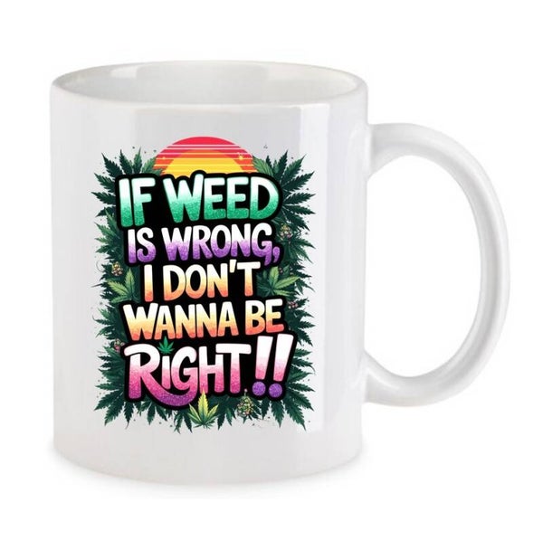 Tasse Weed Cannabis Psychodelic Weiß mit Druck (Siehe Foto) TFBW937