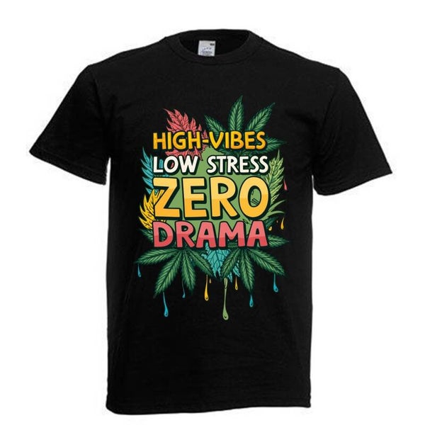 Tshirt Unisex mit Coolen Druck Weed Ganja Hanf Cannabis Psychedelic (Größe & Farbe auswählen) TSFBW939