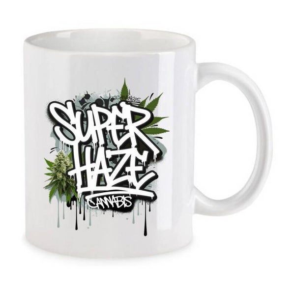 Tasse Weed Cannabis Psychodelic Weiß mit Druck (Siehe Foto) TFBW941