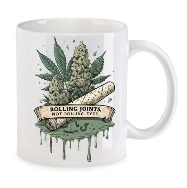 Tasse Weed Cannabis Psychodelic Weiß mit Druck (Siehe Foto) TFBW945