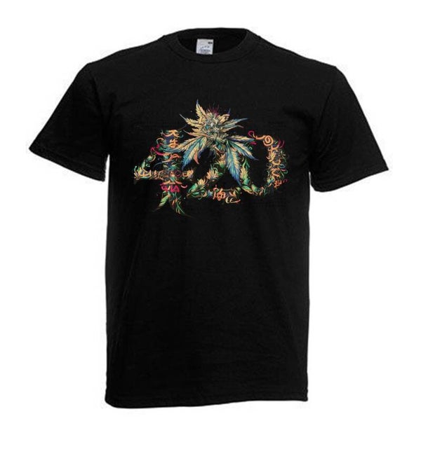 Tshirt Unisex mit Coolen Druck Weed Ganja Hanf Cannabis Psychedelic (Größe & Farbe auswählen) TSFBW946