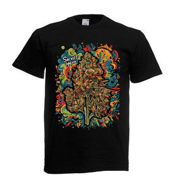 Tshirt Unisex mit Coolen Druck Weed Ganja Hanf Cannabis Psychedelic (Größe & Farbe auswählen) TSFBW947