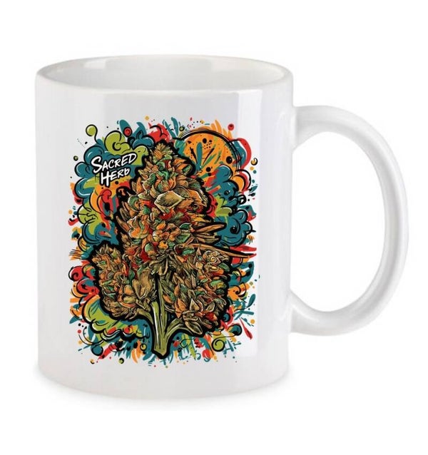Tasse Weed Cannabis Psychodelic Weiß mit Druck (Siehe Foto) TFBW947