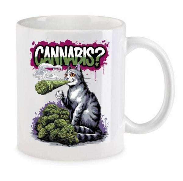 Tasse Weed Cannabis Psychodelic Weiß mit Druck (Siehe Foto) TFBW948