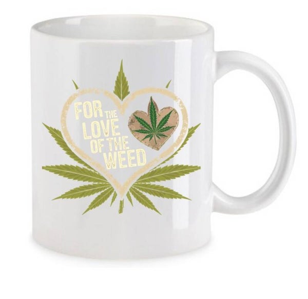 Tasse Weed Cannabis Psychodelic Weiß mit Druck (Siehe Foto) TFBW949