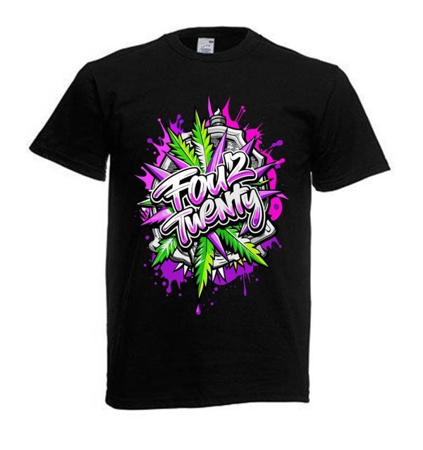 Tshirt Unisex mit Coolen Druck Weed Ganja Hanf Cannabis Psychedelic (Größe & Farbe auswählen) TSFBW95