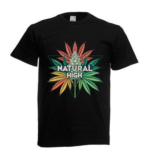 Tshirt Unisex mit Coolen Druck Weed Ganja Hanf Cannabis Psychedelic (Größe & Farbe auswählen) TSFBW950