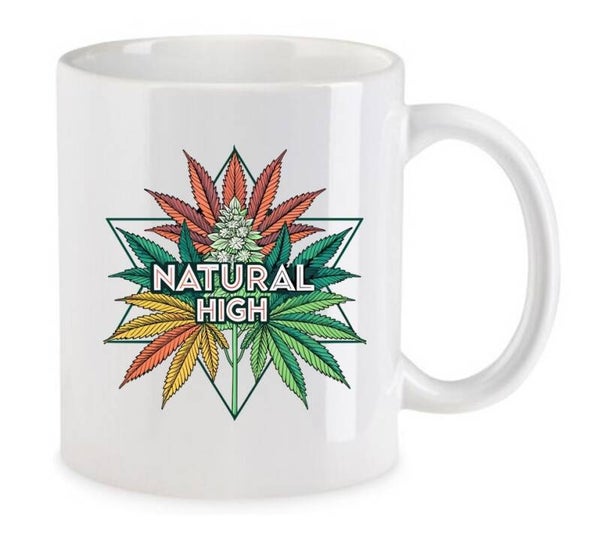 Tasse Weed Cannabis Psychodelic Weiß mit Druck (Siehe Foto) TFBW950