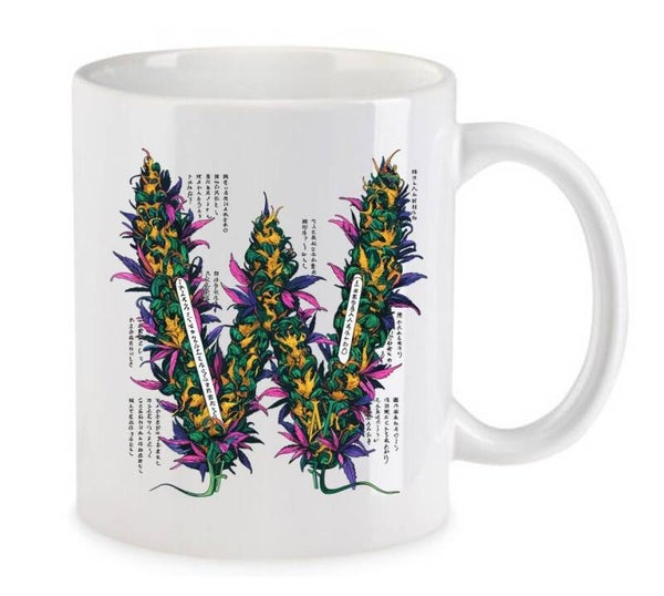 Tasse Weed Cannabis Psychodelic Weiß mit Druck (Siehe Foto) TFBW951