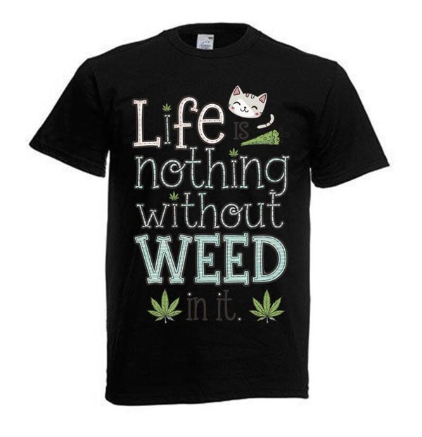 Tshirt Unisex mit Coolen Druck Weed Ganja Hanf Cannabis Psychedelic (Größe & Farbe auswählen) TSFBW952
