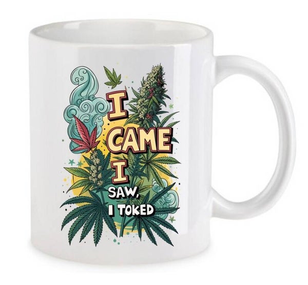 Tasse Weed Cannabis Psychodelic Weiß mit Druck (Siehe Foto) TFBW953