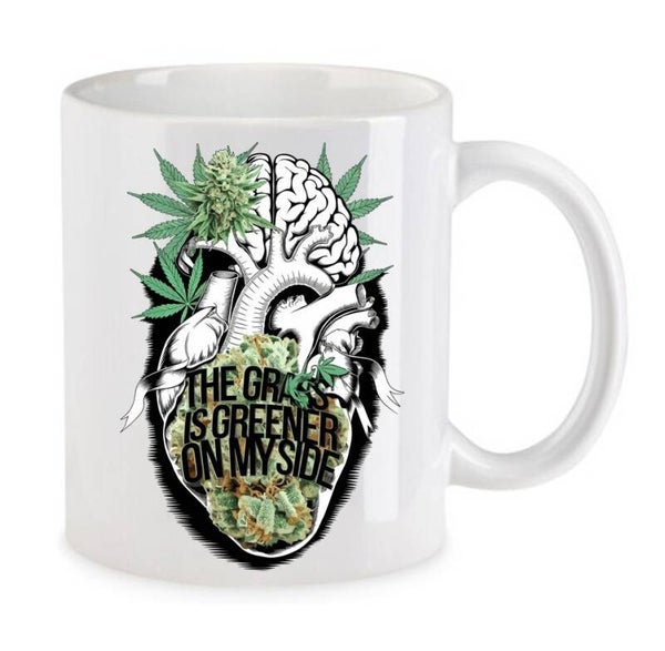 Tasse Weed Cannabis Psychodelic Weiß mit Druck (Siehe Foto) TFBW954