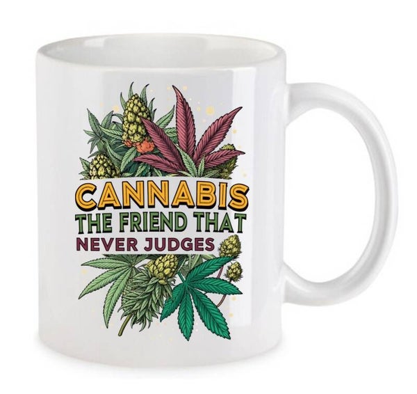 Tasse Weed Cannabis Psychodelic Weiß mit Druck (Siehe Foto) TFBW957