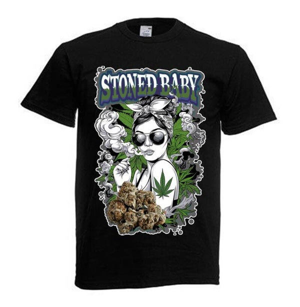 Tshirt Unisex mit Coolen Druck Weed Ganja Hanf Cannabis Psychedelic (Größe & Farbe auswählen) TSFBW958