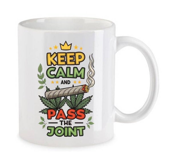Tasse Weed Cannabis Psychodelic Weiß mit Druck (Siehe Foto) TFBW959