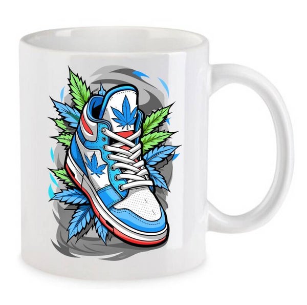 Tasse Weed Cannabis Psychodelic Weiß mit Druck (Siehe Foto) TFBW96