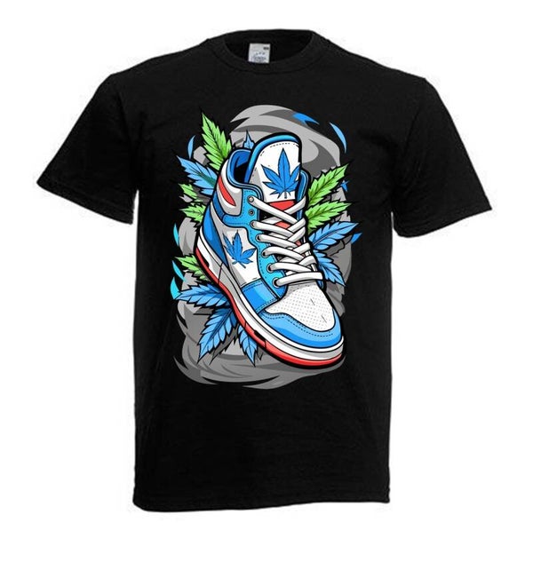 Tshirt Unisex mit Coolen Druck Weed Ganja Hanf Cannabis Psychedelic (Größe & Farbe auswählen) TSFBW96
