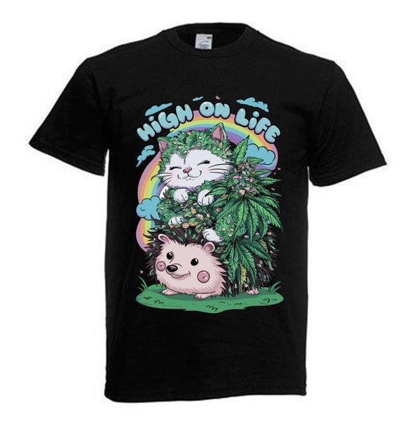 Tshirt Unisex mit Coolen Druck Weed Ganja Hanf Cannabis Psychedelic (Größe & Farbe auswählen) TSFBW961