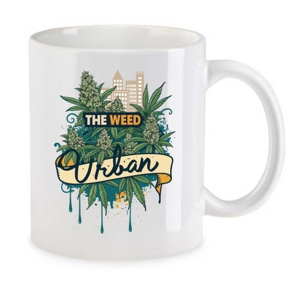 Tasse Weed Cannabis Psychodelic Weiß mit Druck (Siehe Foto) TFBW962