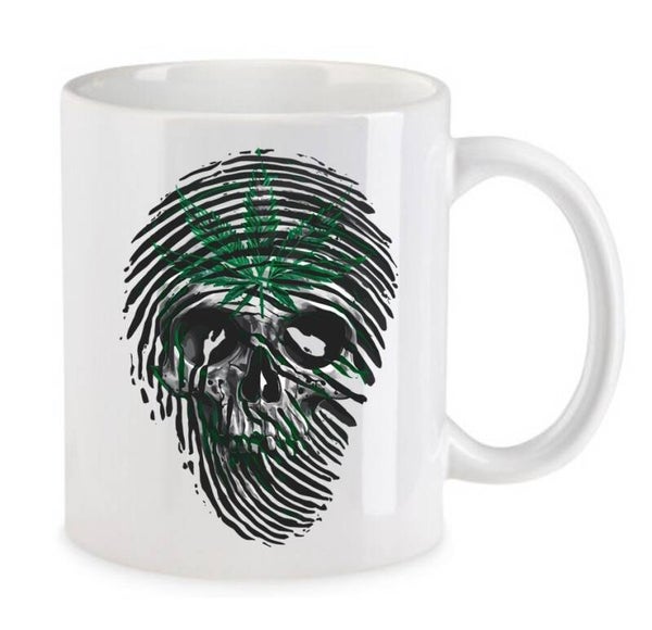 Tasse Weed Cannabis Psychodelic Weiß mit Druck (Siehe Foto) TFBW965