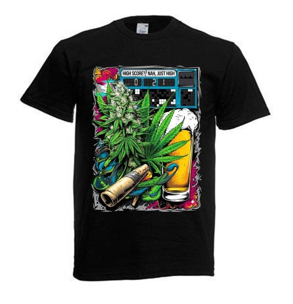 Tshirt Unisex mit Coolen Druck Weed Ganja Hanf Cannabis Psychedelic (Größe & Farbe auswählen) TSFBW966