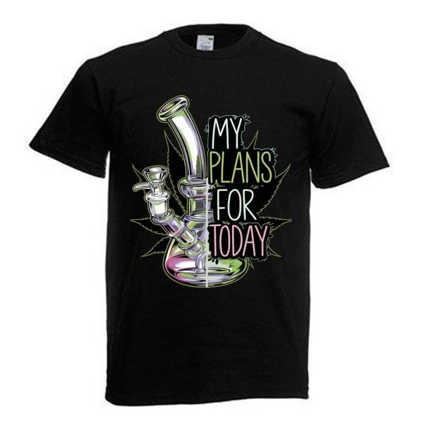 Tshirt Unisex mit Coolen Druck Weed Ganja Hanf Cannabis Psychedelic (Größe & Farbe auswählen) TSFBW967