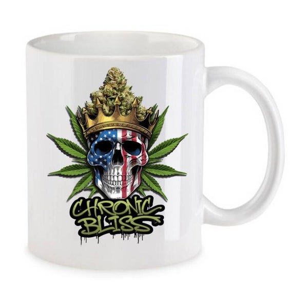 Tasse Weed Cannabis Psychodelic Weiß mit Druck (Siehe Foto) TFBW968