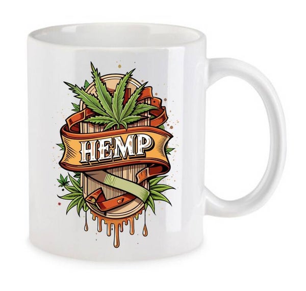 Tasse Weed Cannabis Psychodelic Weiß mit Druck (Siehe Foto) TFBW97