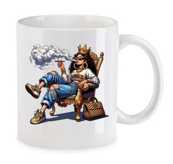 Tasse Weed Cannabis Psychodelic Weiß mit Druck (Siehe Foto) TFBW970