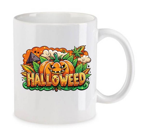 Tasse Weed Cannabis Psychodelic Weiß mit Druck (Siehe Foto) TFBW973
