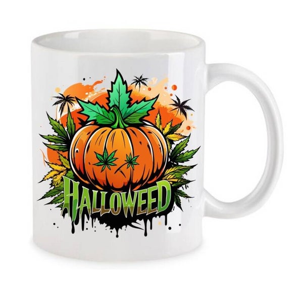 Tasse Weed Cannabis Psychodelic Weiß mit Druck (Siehe Foto) TFBW974